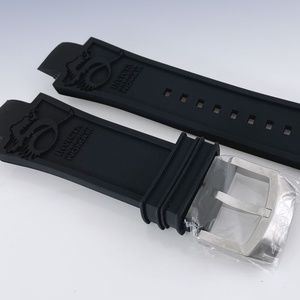 Invicta Subaqua Noma III Dragon Embossed Black Silicone Rubber Watch Strap